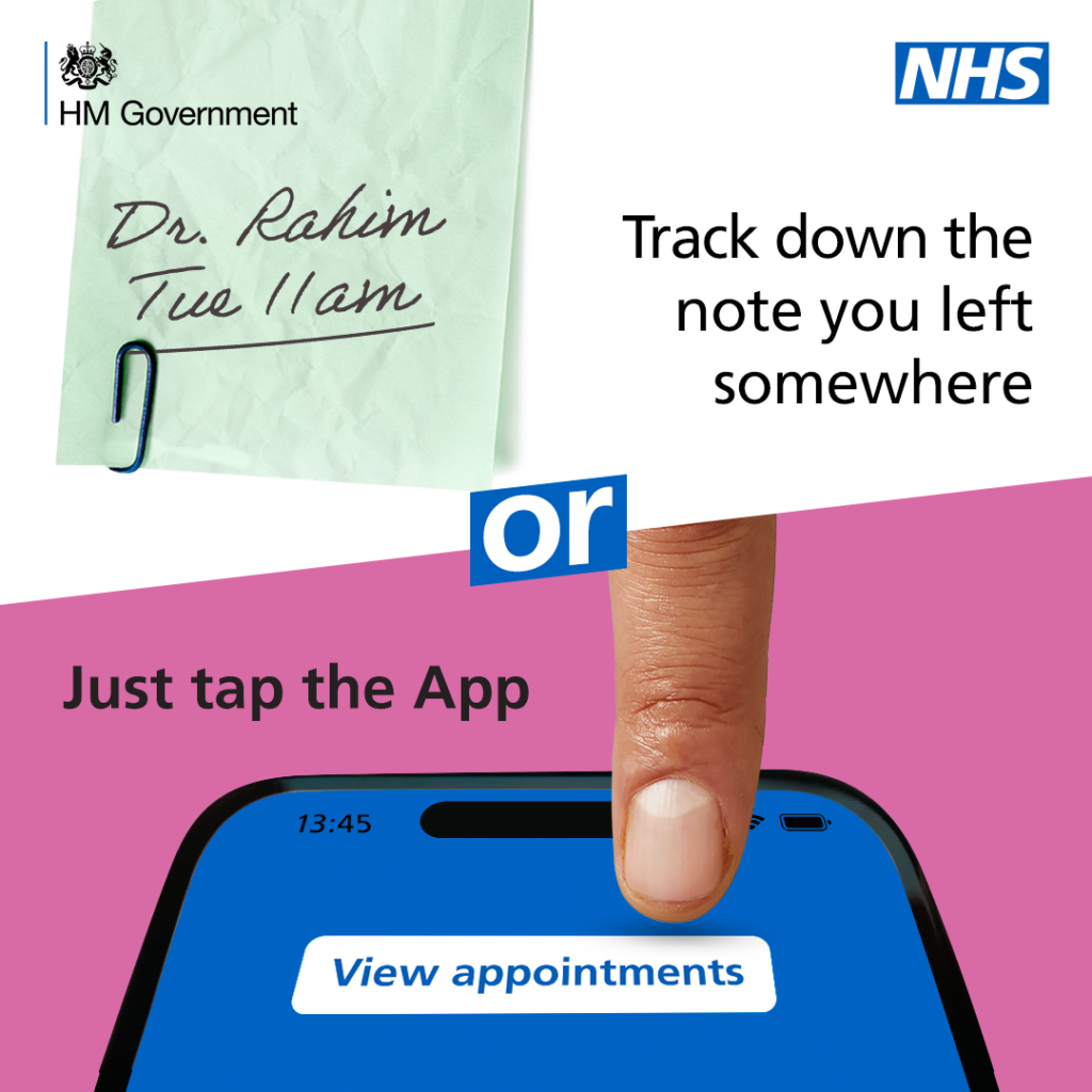Just tap the NHS app advert and link to the NHS App website.
